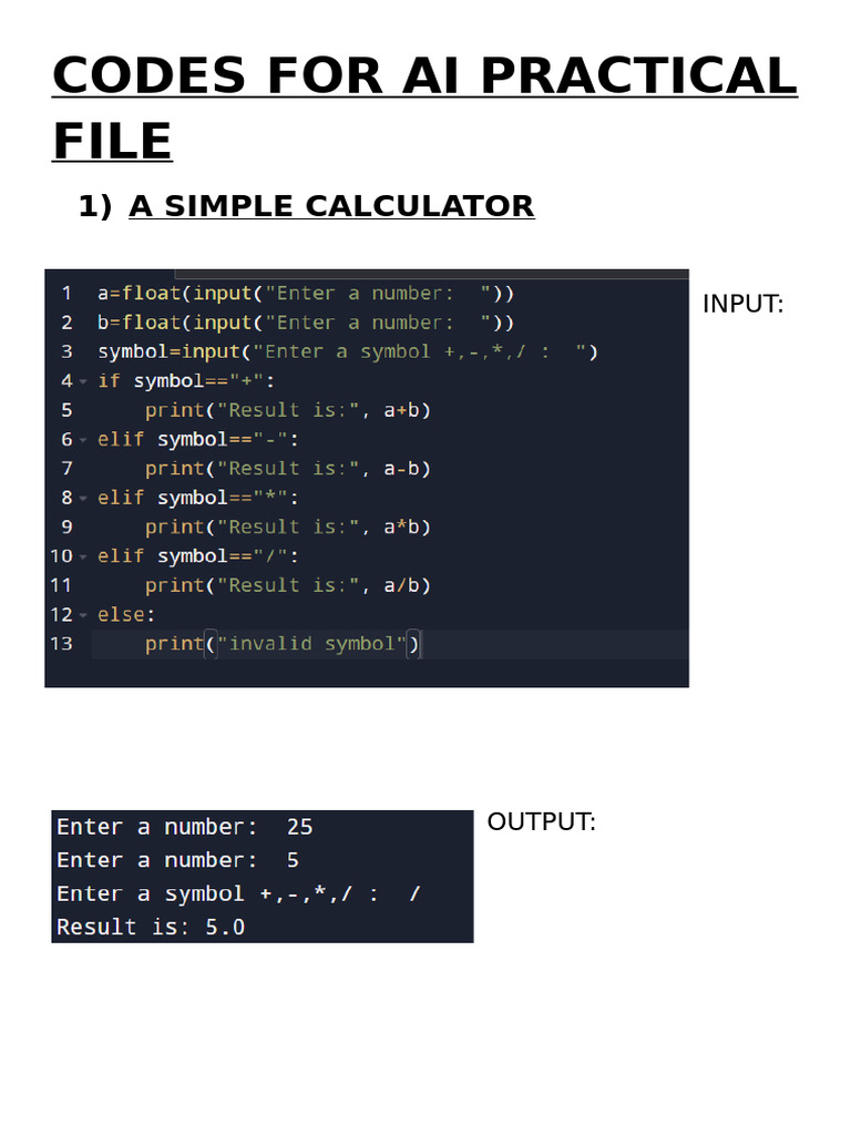 Codes For Ai Practical File | PDF