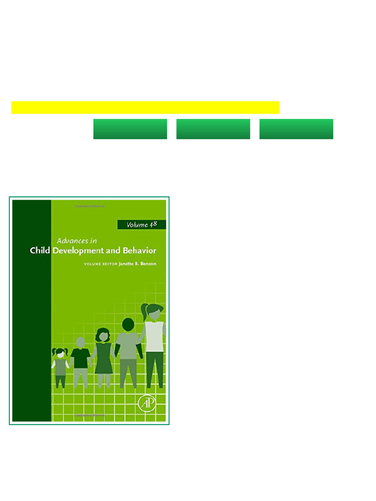 Advances in Child Development and Behavior Volume 48 1st Edition Benson ...