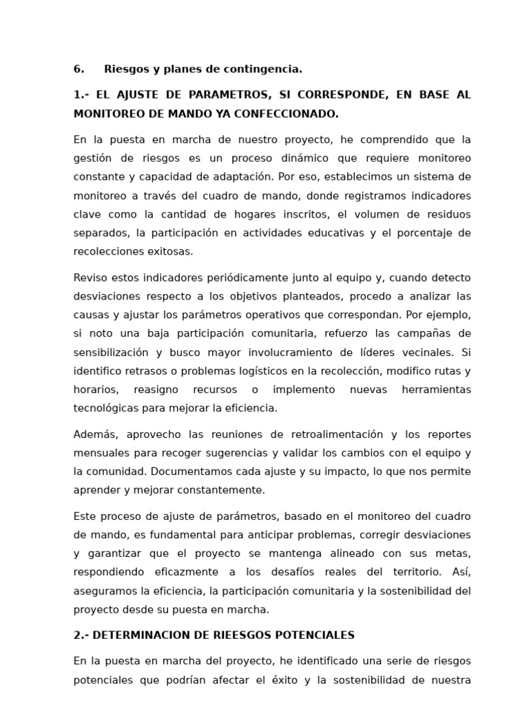 Gestión de Riesgos en Proyectos de Residuos | PDF | Sustentabilidad ...