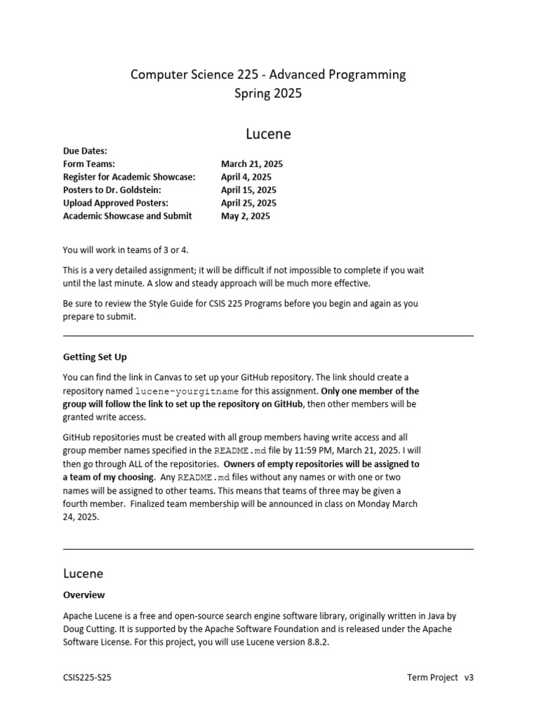 Term ProjectS25v3 | PDF | Computing | Computer Programming