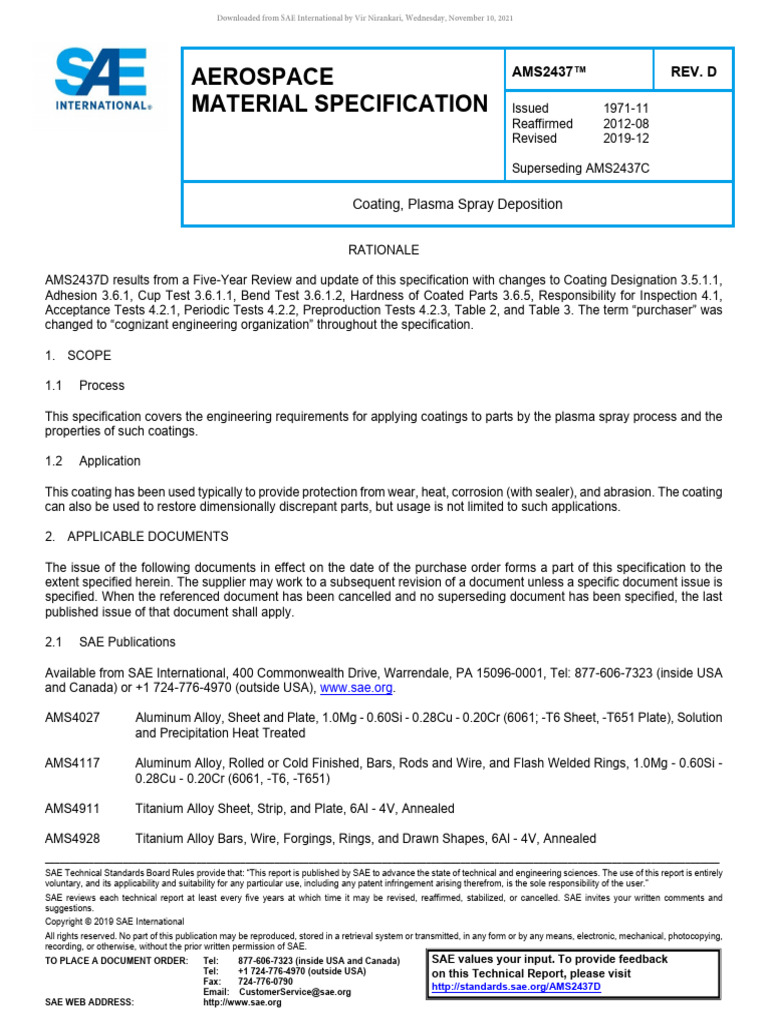 Aerospace Coating Specification AMS2437D | PDF | Building Materials ...
