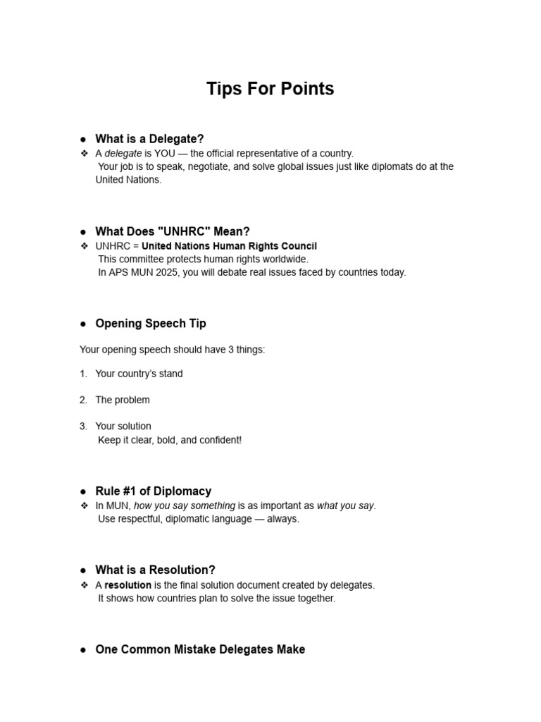 Tips for Points | PDF