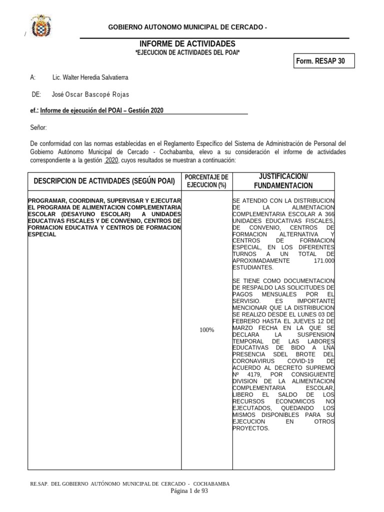 Form - Resap 30 - Oscar 2020 | PDF