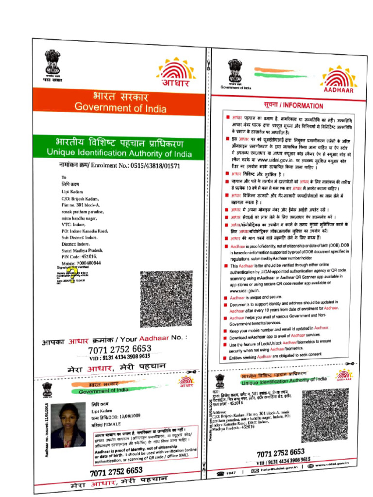 Aadhaar Identity Verification Guide | PDF | Identity Document | Data Model