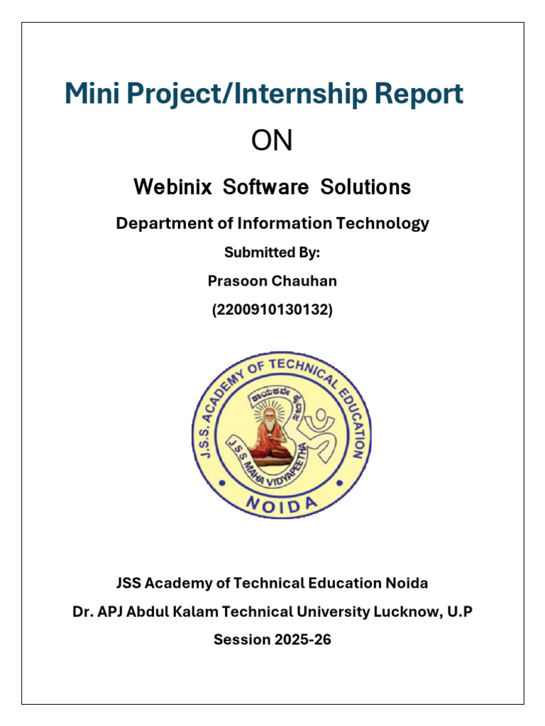 Internship Report - Nexfuturr Solutions Pvt Ltd - Prasoon | PDF | Cloud ...