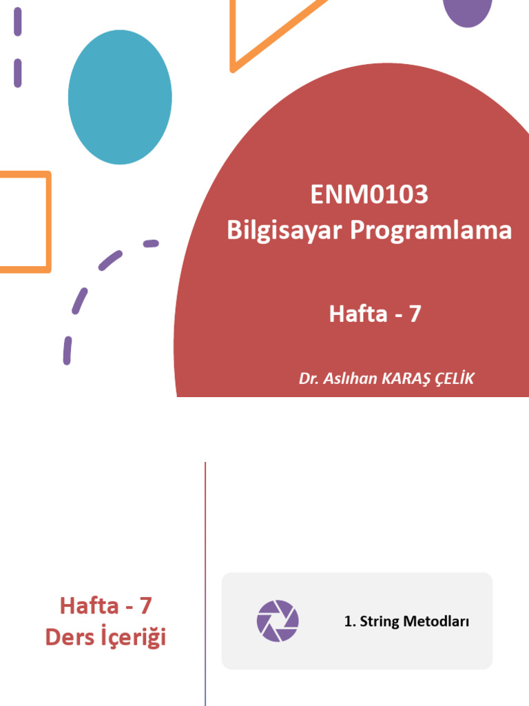 ENM0103 - Bilgisayar Programlama | PDF