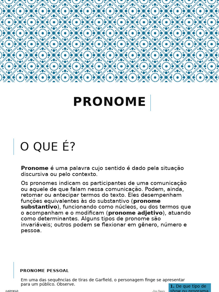 Entenda os Pronomes na Língua Portuguesa | PDF | Pronome | Tipologia ...