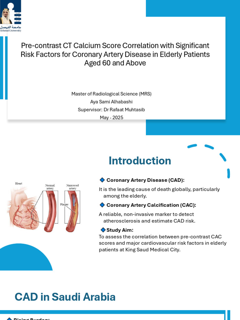 CAC Scores and CAD Risk in Elderly Patients | PDF | Cardiovascular ...