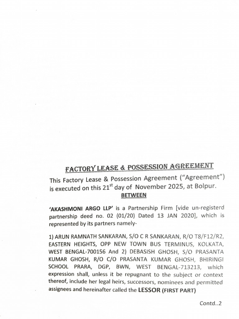 Draft Copy of Factory Lease | PDF