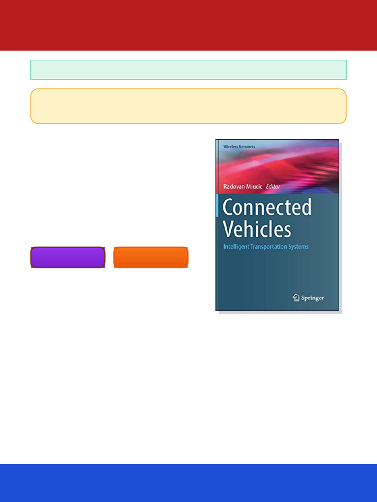 Connected Vehicles Intelligent Transportation Systems 1st Edition ...