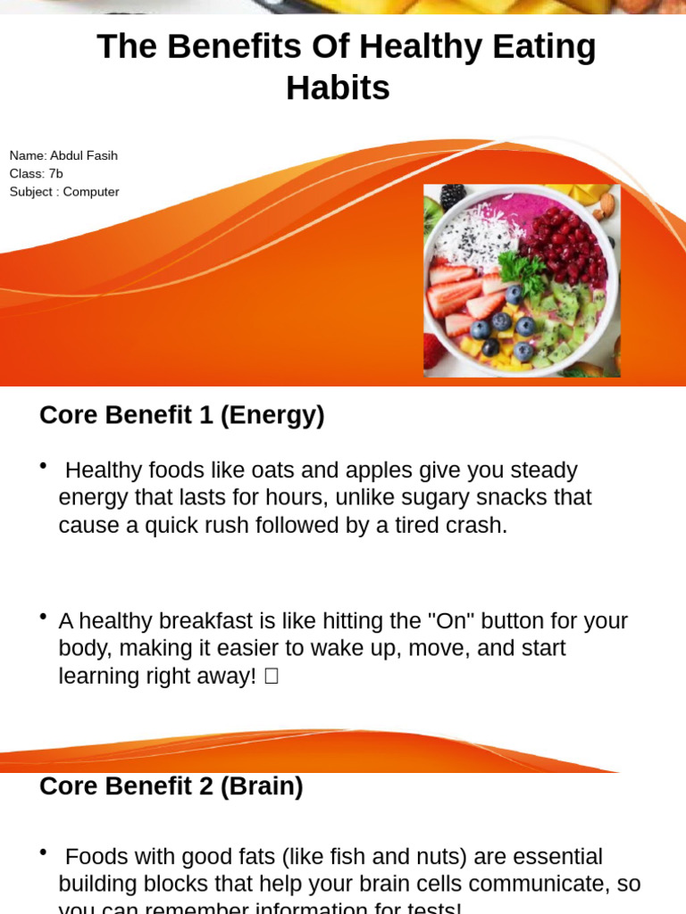 Benefits of Healthy Eating Habits | PDF
