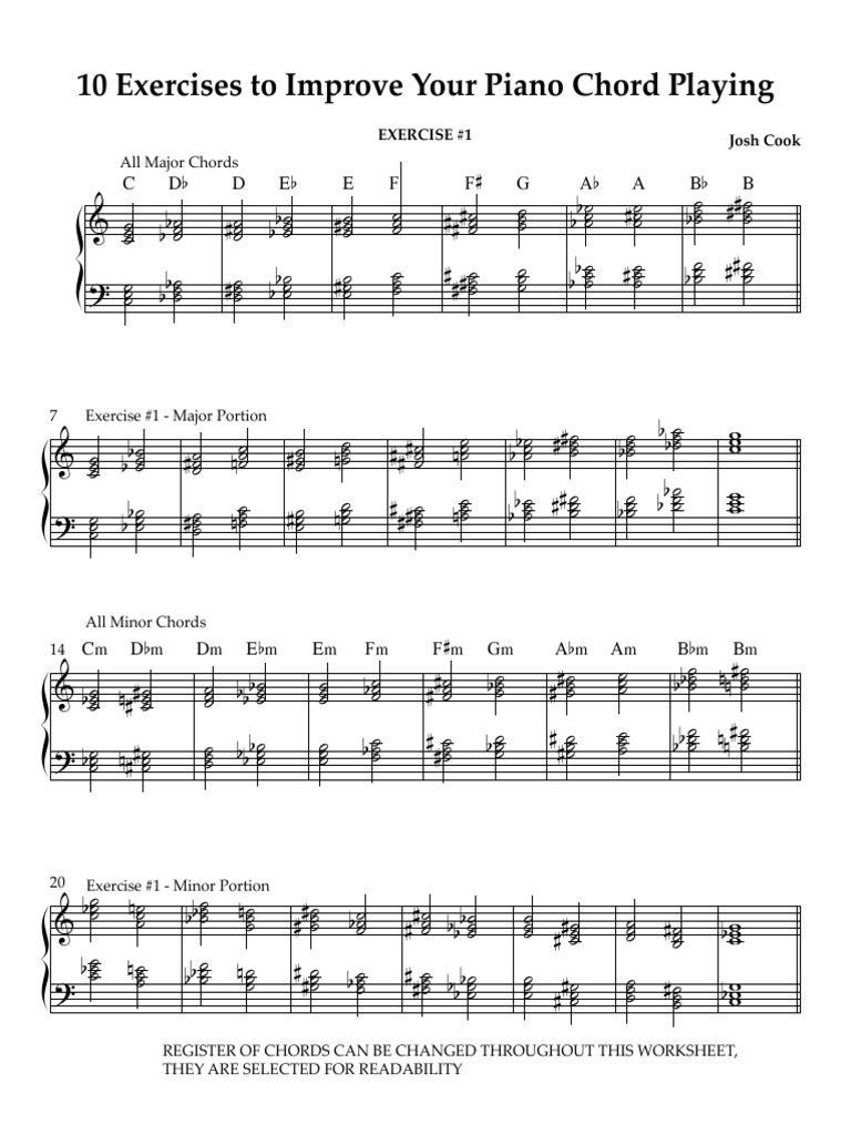 Piano Chord Exercises for All Levels | PDF