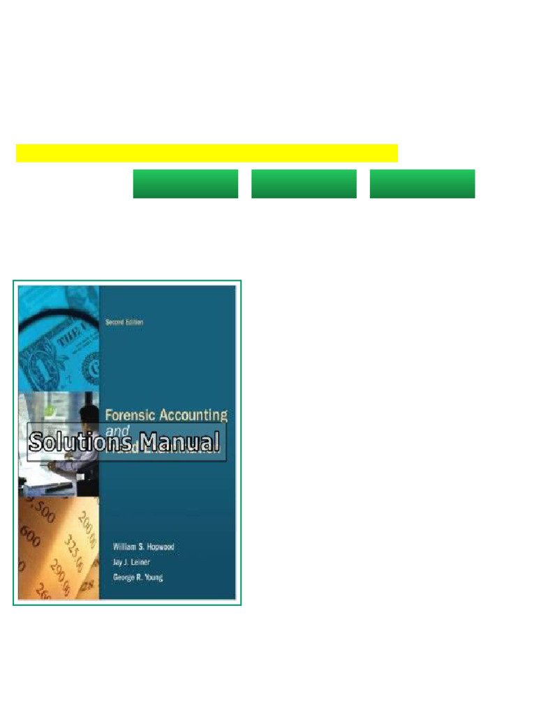 Forensic Accounting and Fraud Examination 2nd Edition Hopwood Solutions ...