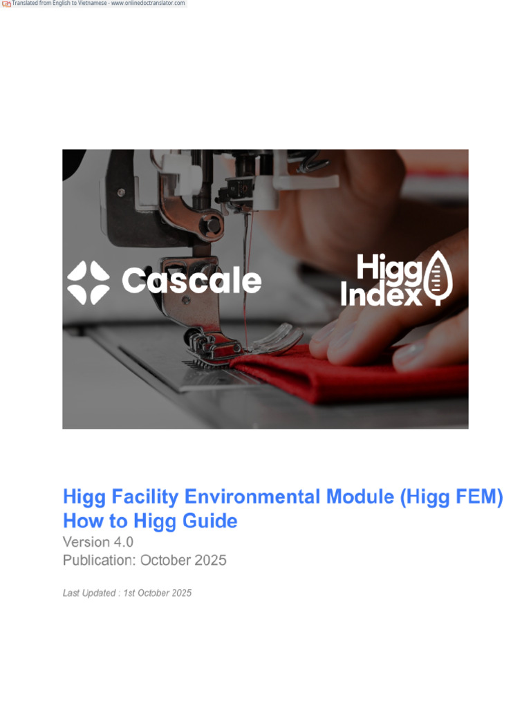 Higg FEM How to Higg Guide 2025 Việt Nam | PDF