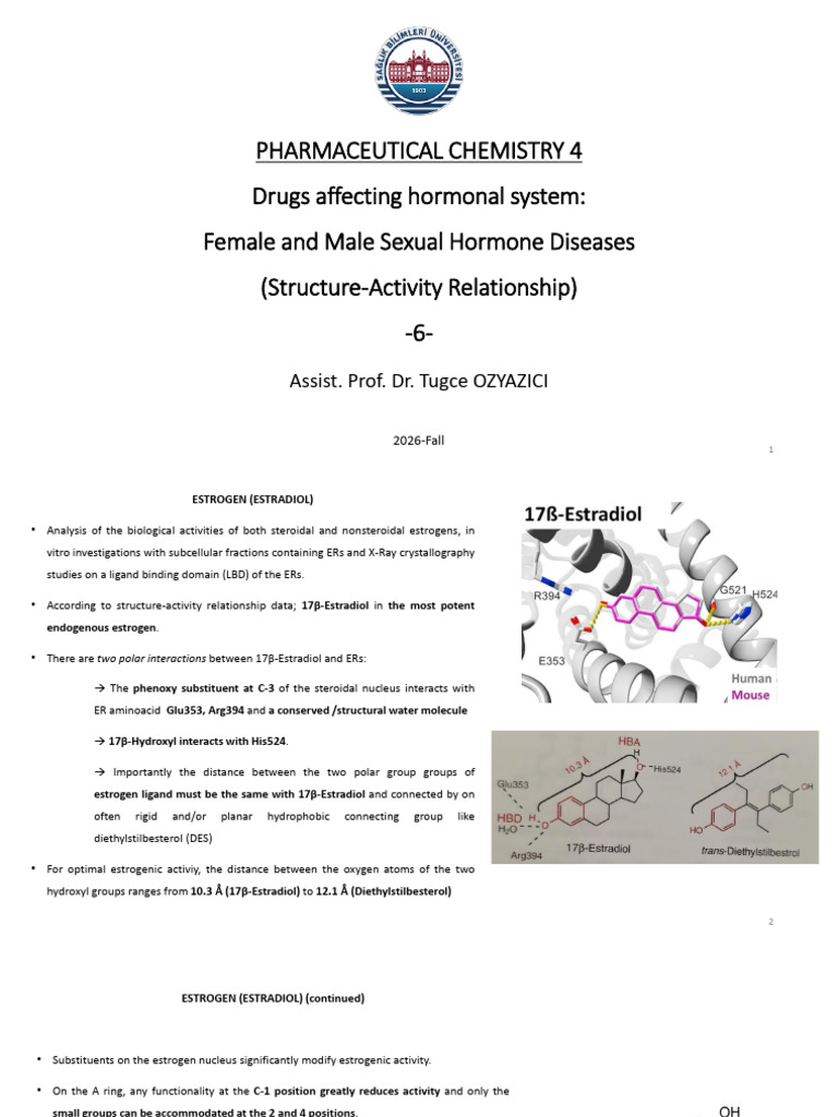 L6. Male and Female Sex Hormone Diseases-2 | PDF | Estradiol | Chemistry
