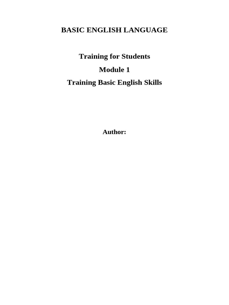 Basic English Skills Training Module | PDF | Adverb | Semantics