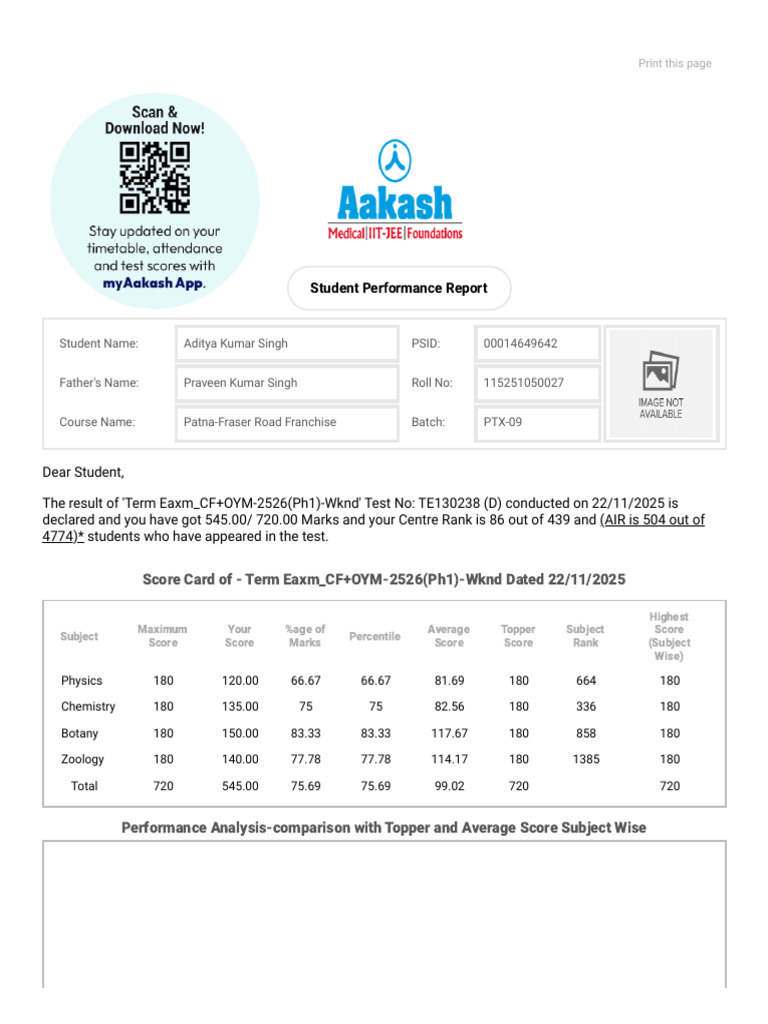 Student Performance Report Summary | PDF