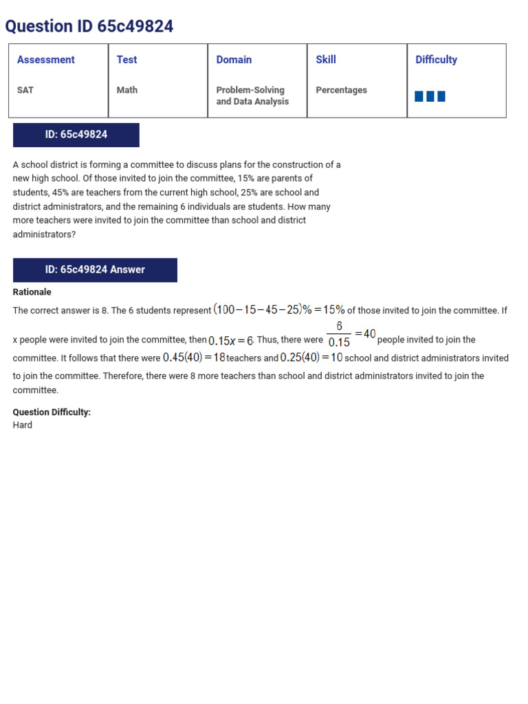 SAT Math Problem-Solving Strategies | PDF | Median | Sat