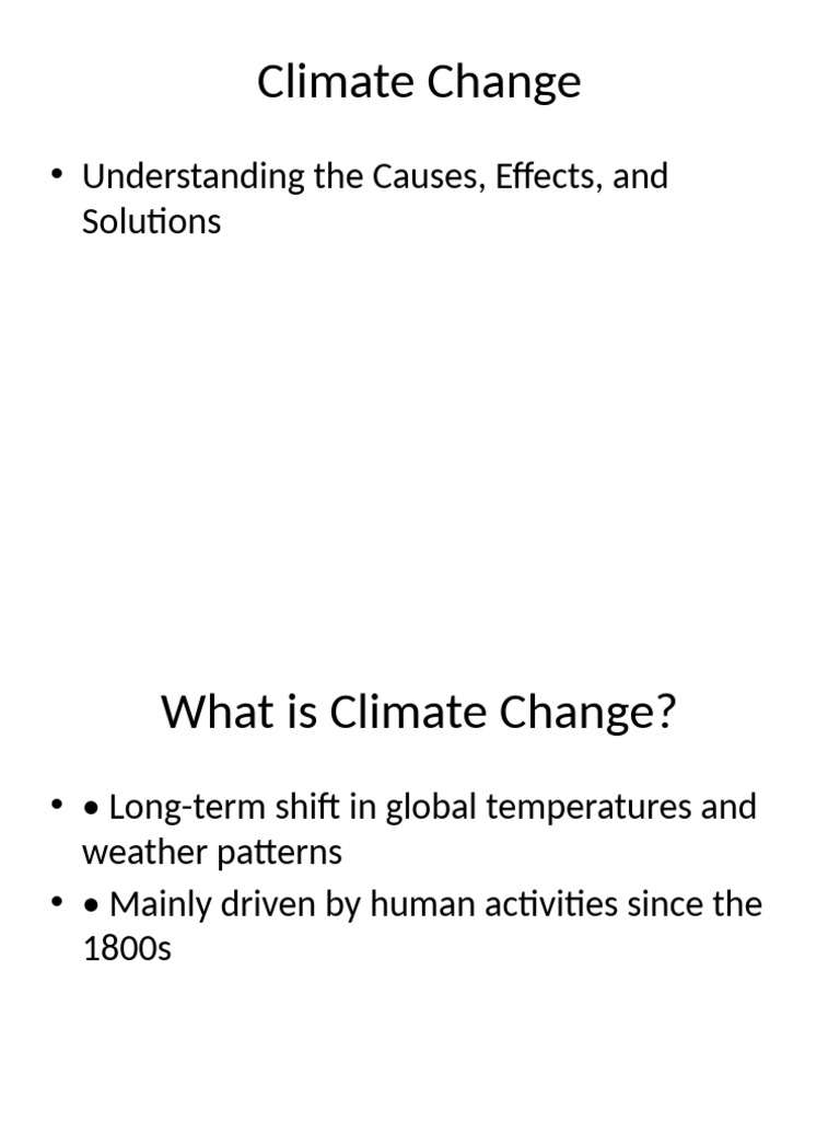 Causes and Solutions of Climate Change | PDF