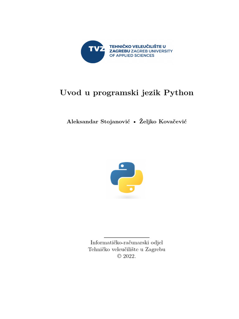 Uvod U Programski Jezik Python 1 | PDF