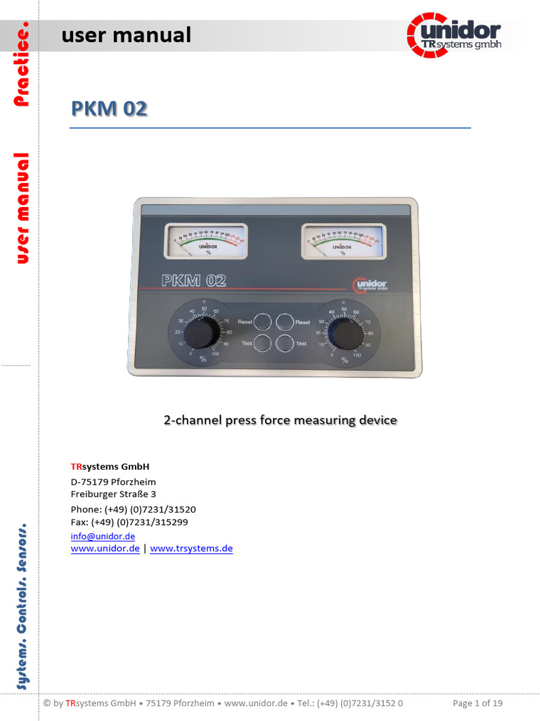 PKM 02 User Manual for Press Device | PDF