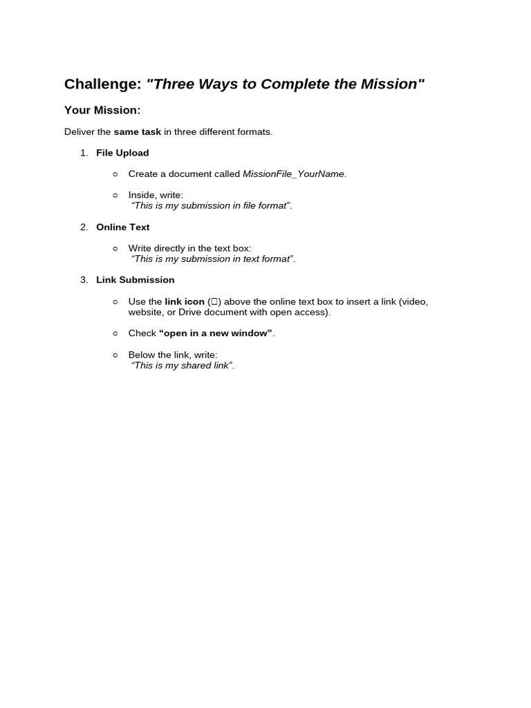 Complete Your Mission in 3 Formats | PDF