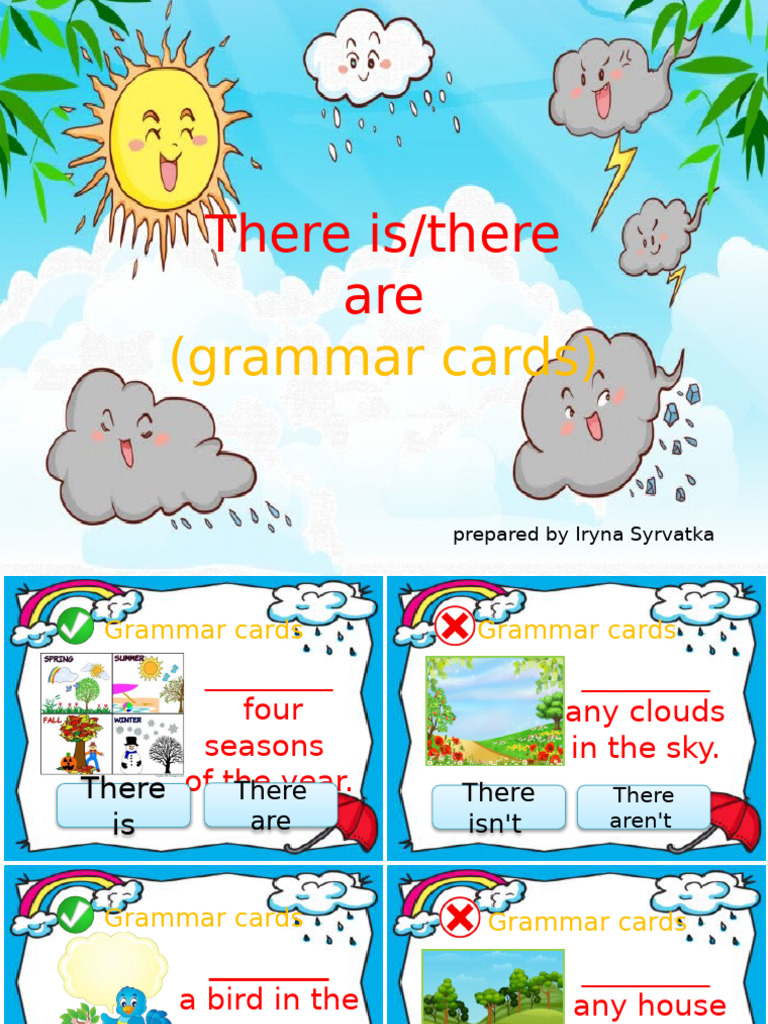 There Is, There Are, Grammar Cards (3rd Form) New | PDF