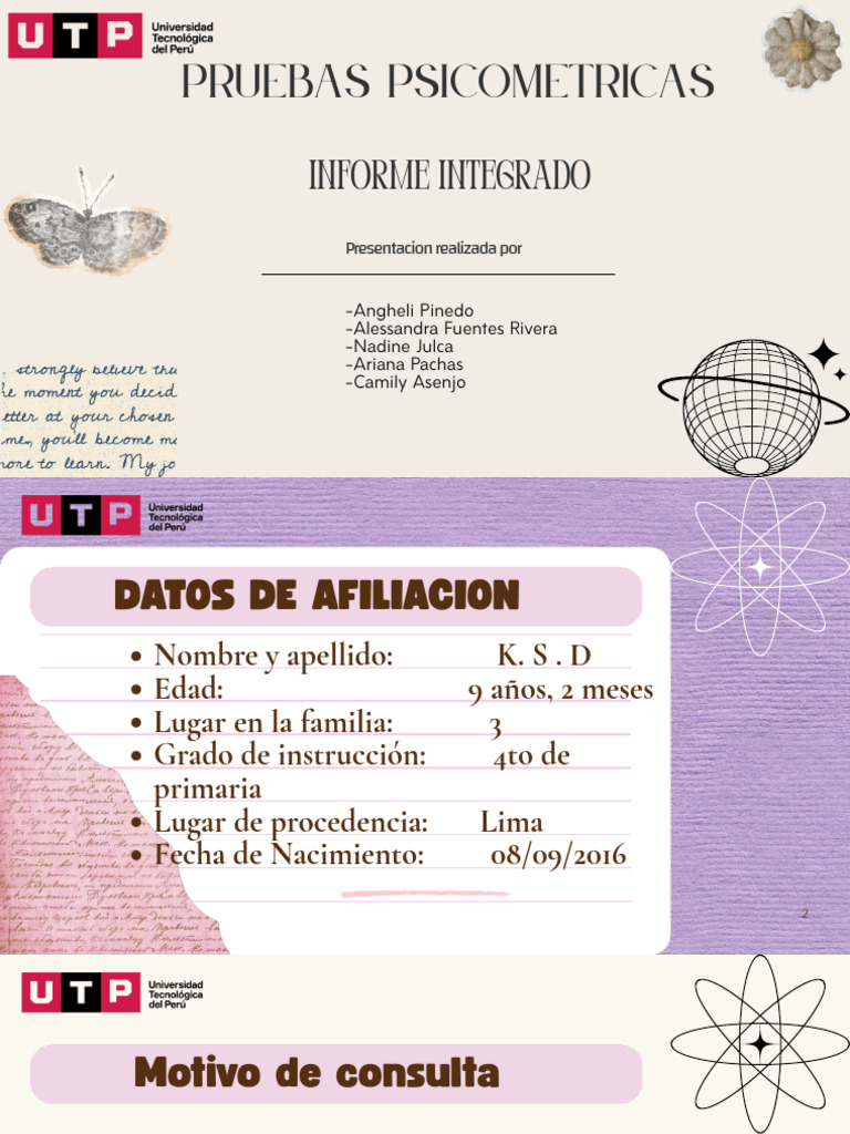 Informe de Evaluación Psicométrica Infantil | PDF | Las emociones ...