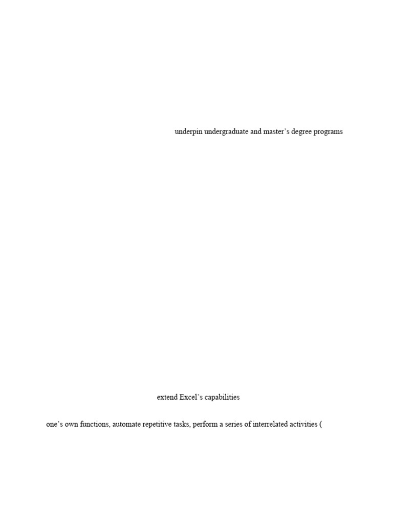 VBA for Spreadsheet Modeling Courses | PDF | Microsoft Excel ...