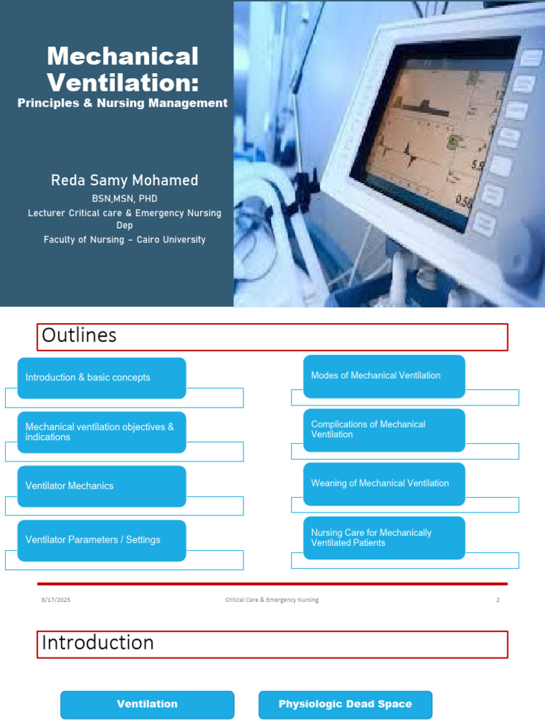 Mechanical Ventilation: Nursing Guide | PDF | Lung | Breathing