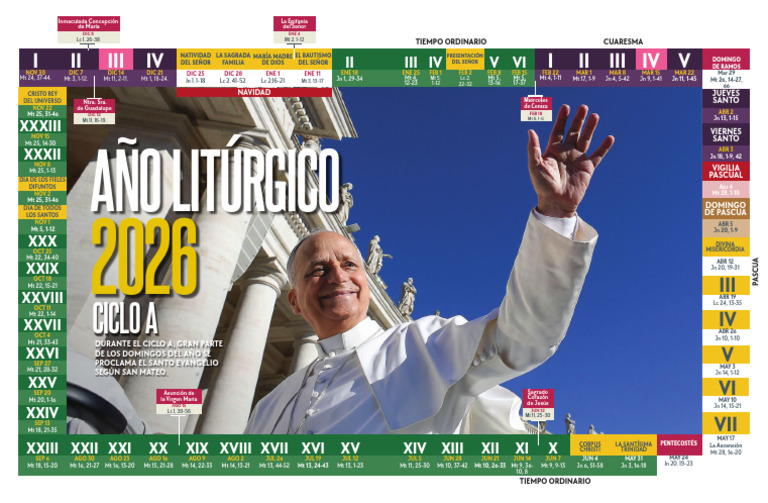 Calendario Litúrgico 2026 | PDF | Año litúrgico | Jesús