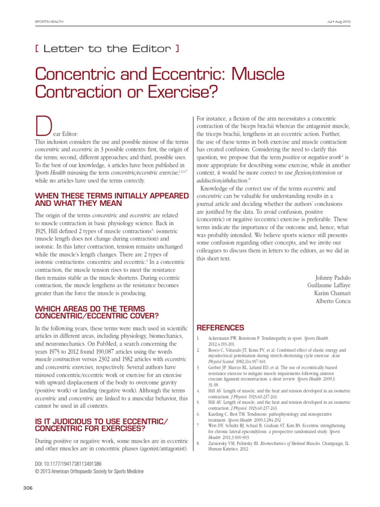 Clarifying Concentric vs Eccentric Terms | PDF | Muscle Contraction ...