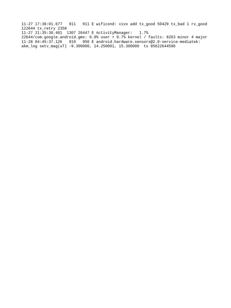 Android System Error Log Analysis | PDF