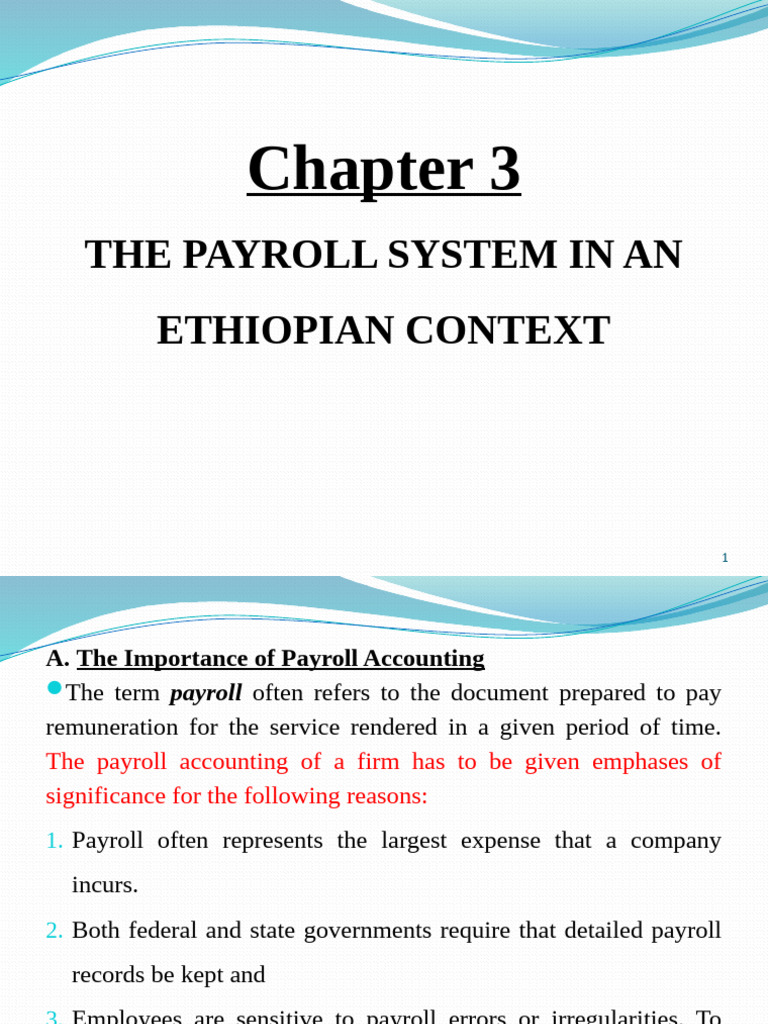 Payroll Accounting in Ethiopia Explained | PDF | Payroll | Payroll Tax