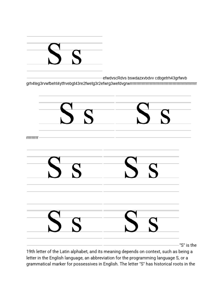 Understanding the Letter S in Context | PDF | English Language | Alphabet