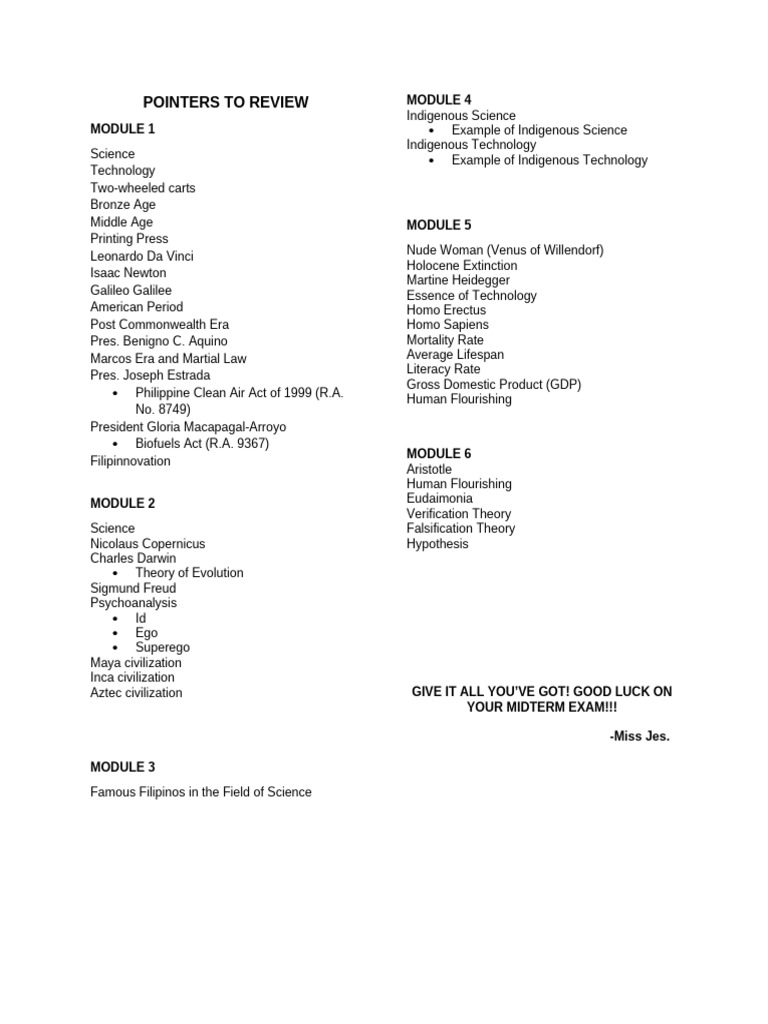 Pointers To Review Midterm | PDF
