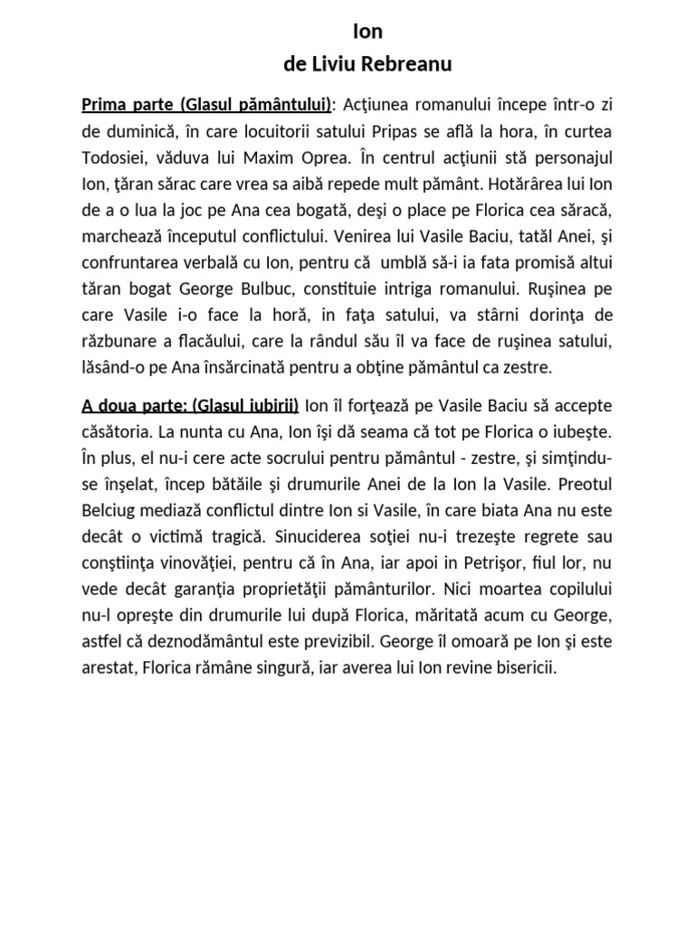 Ion, de Liviu Rebreanu | PDF