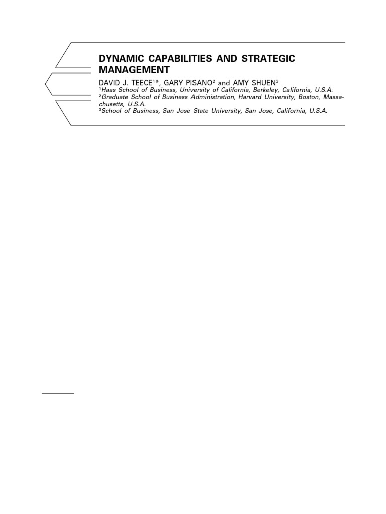 Dynamic Capabilities in Strategic Management | PDF | Strategic ...
