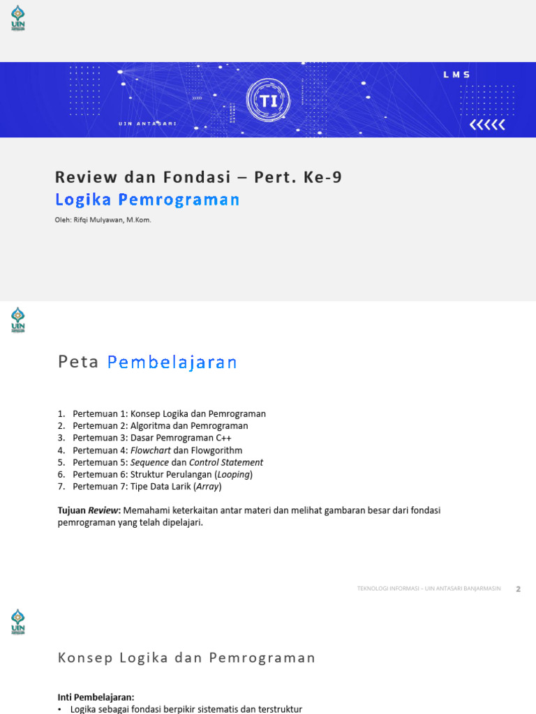 Fondasi Logika Pemrograman C++ | PDF