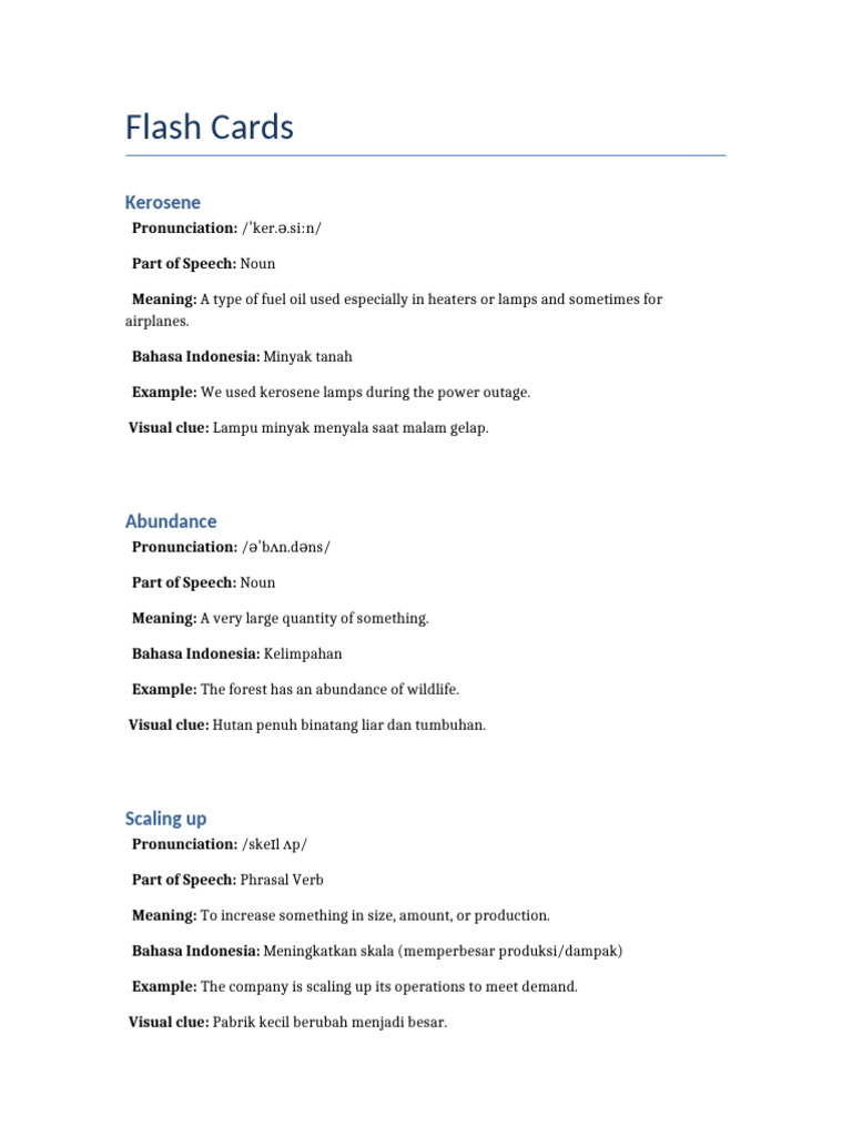 Flash Cards English | PDF