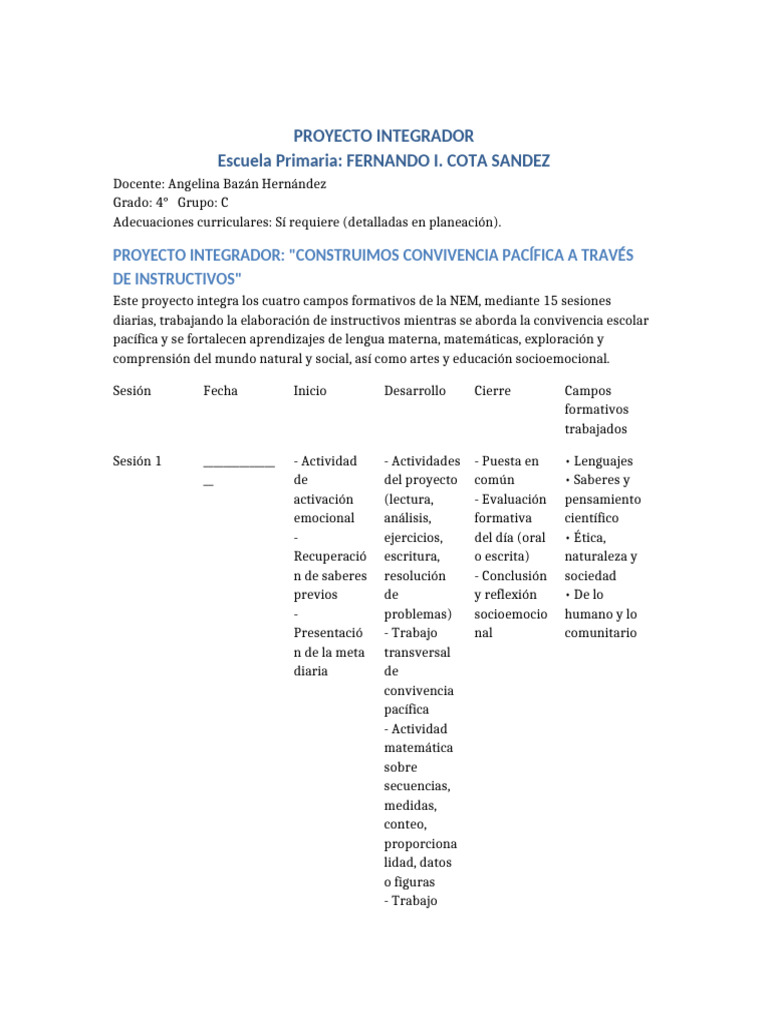Proyecto Integrador 4C | PDF | Escritura | Pensamiento