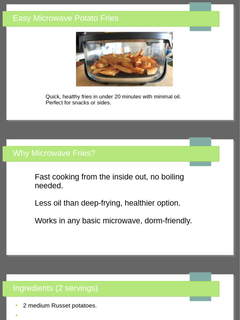 Quick Microwave Potato Fries Recipe | PDF