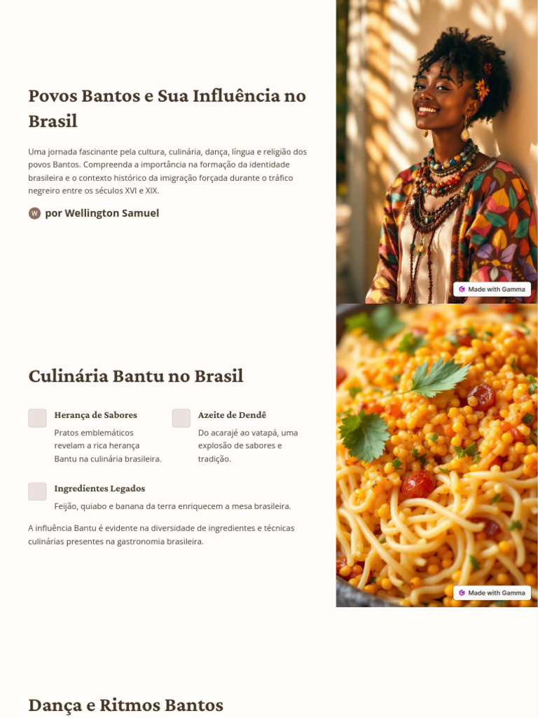 Influência dos Povos Bantos no Brasil | PDF | Brasileiros | Brasil