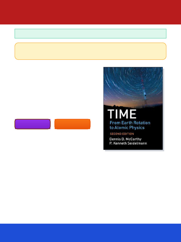 Time From Earth Rotation To Atomic Physics Dennis D. Mccarthy Ebook ...