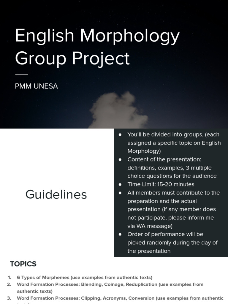 English Morphology Group Project Guide | PDF