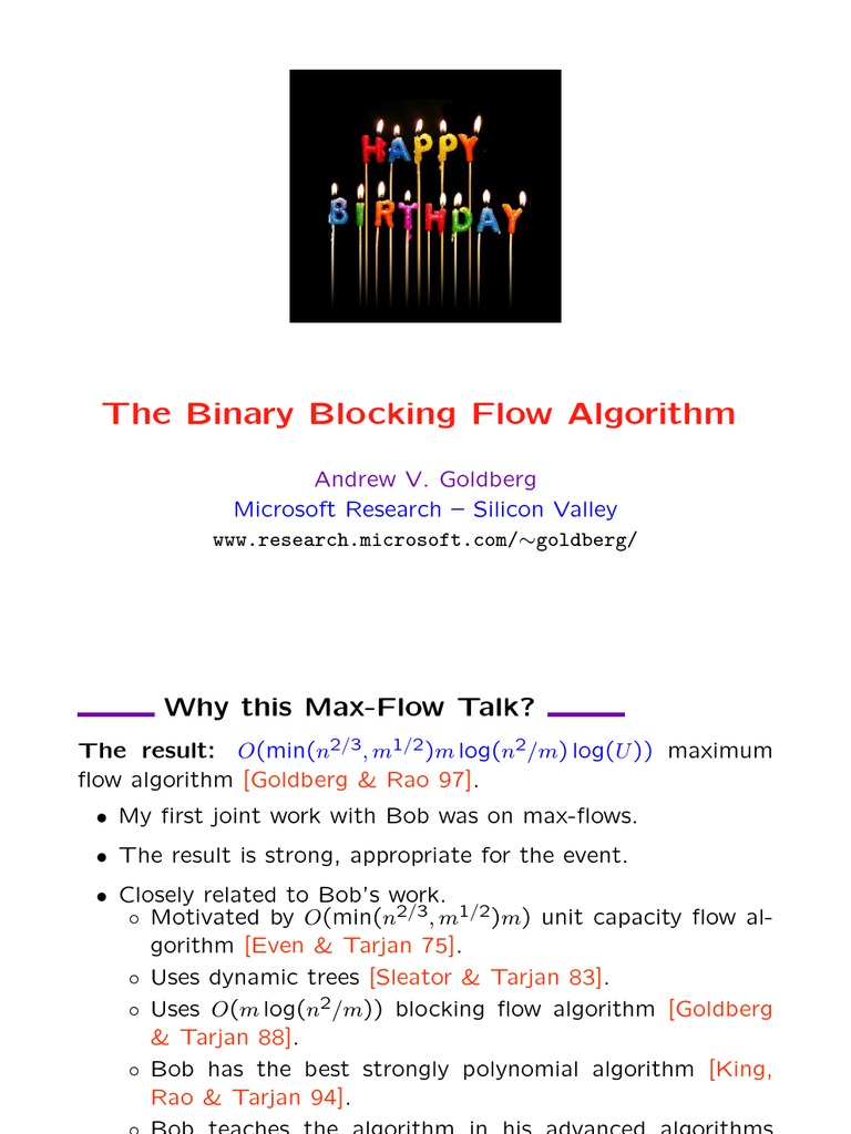 Binary Blocking Flow Algorithm Explained | PDF | Algorithms And Data ...