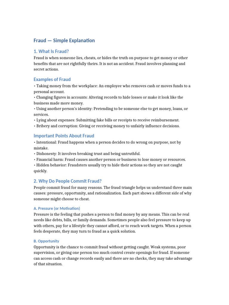 Understanding Fraud: Causes and Examples | PDF | Fraud | Money
