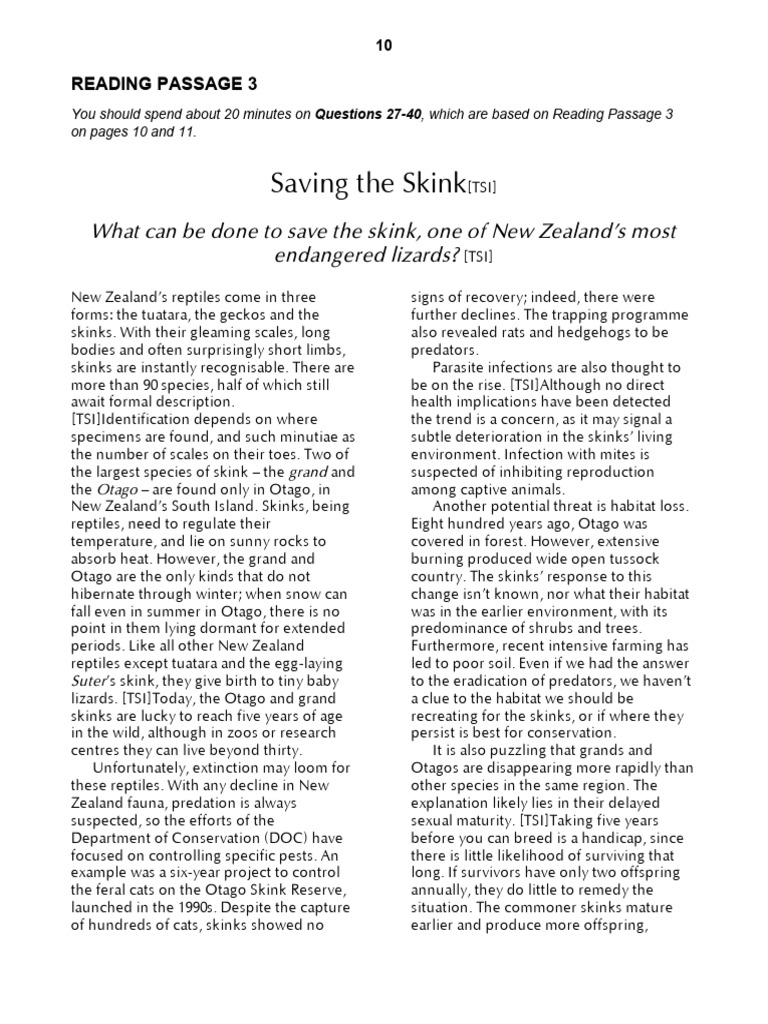 Saving The Skink | PDF | Reptile | Conservation Biology