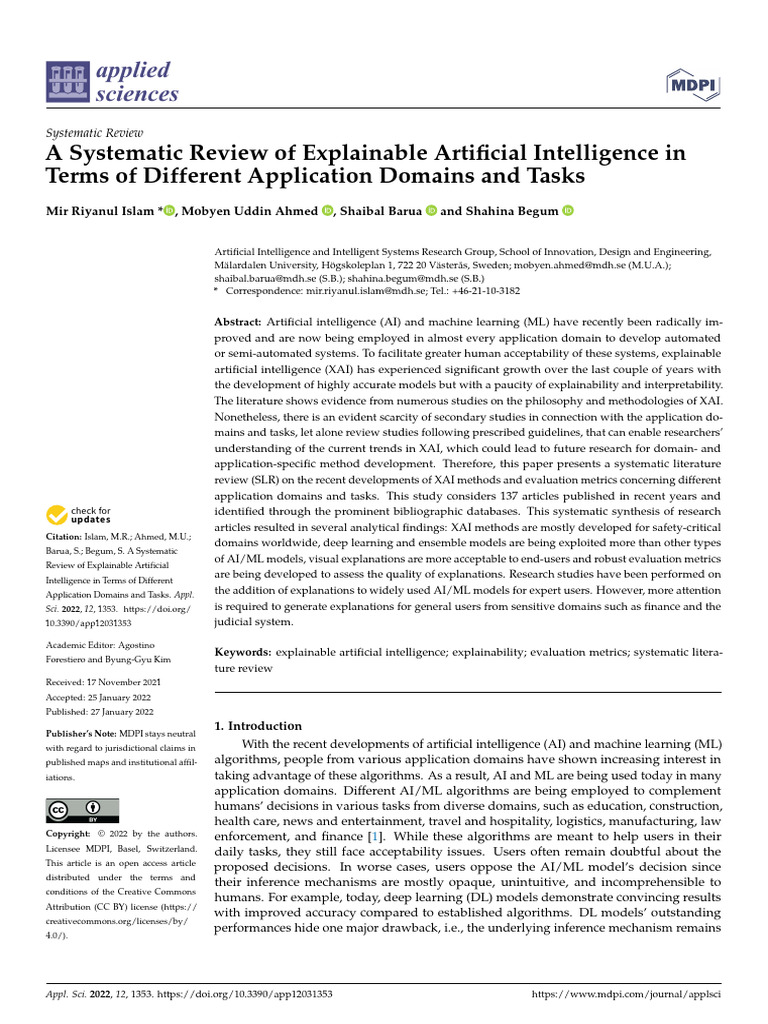 Systematic Review of Explainable AI | PDF | Artificial Intelligence ...