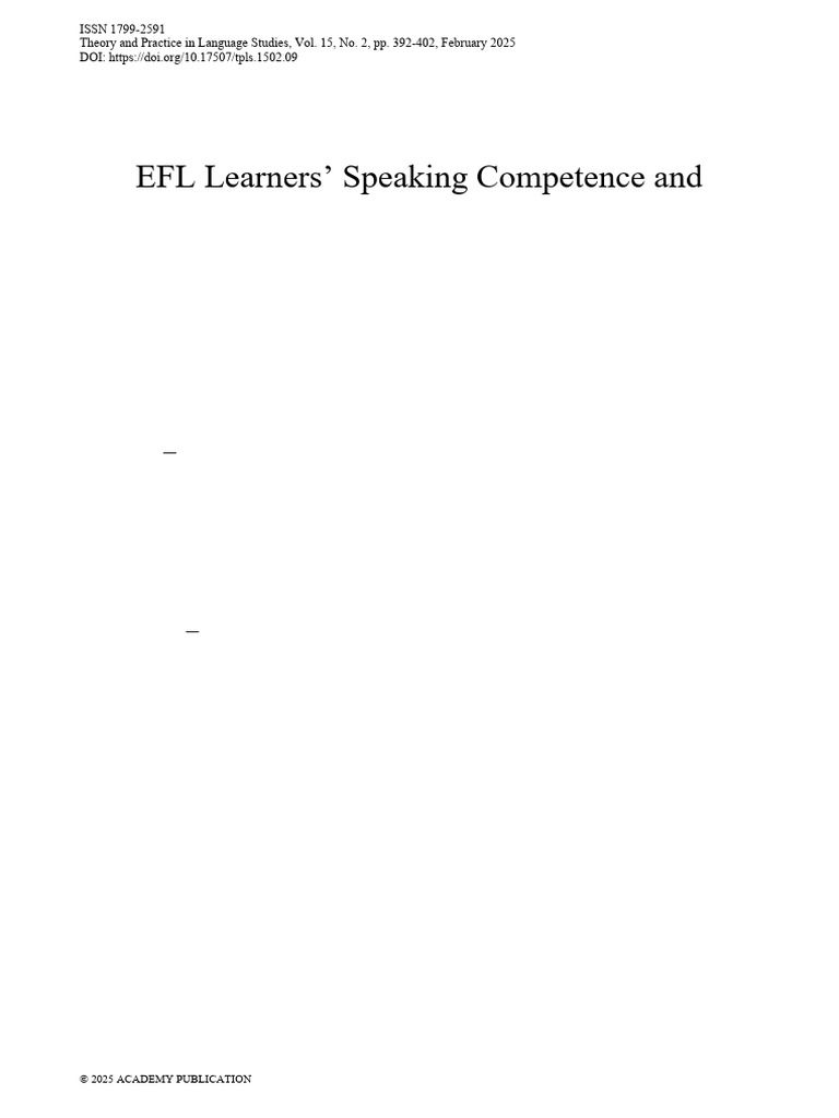 YouTube Learning for EFL Speaking Skills | PDF | Fluency | English As A ...